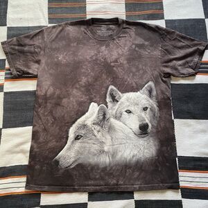 The Mountain Wolves Tie Dye Graphic Tee Shirt. Large. Hippie. Boho. Cotton.